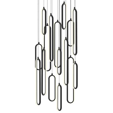 Afx Sienna LED Round Pendant, 24 in.W, Black Finish, 232W, 5CCT SIEP99LAJD1BKRND16